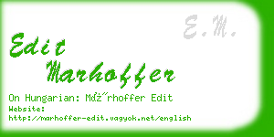 edit marhoffer business card